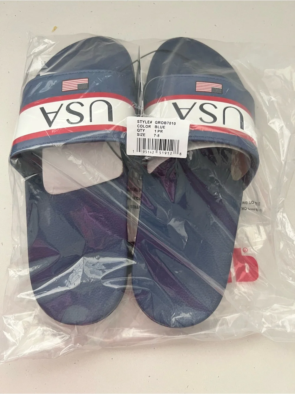 NWT Men’s USA Flag Slide Sandals | Size 7/8 | Patriotic Slip-On Shoes